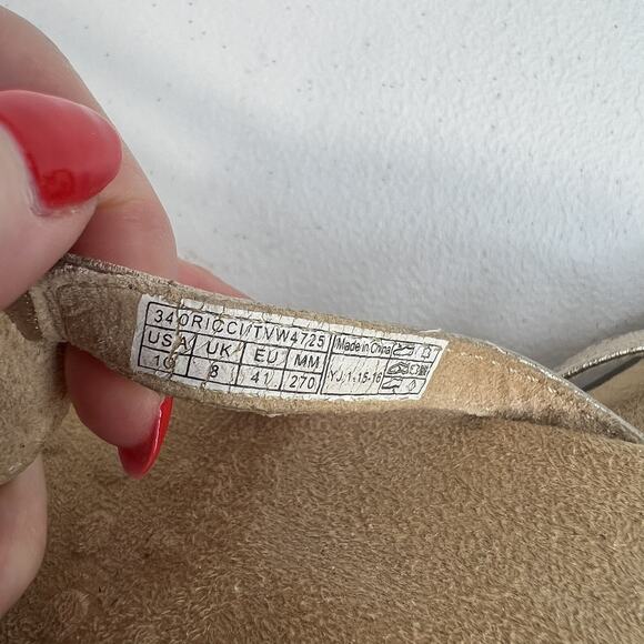 Vionic Size 10 Ricci Sandals Gold Metallic Jeweled Flip Flop Orthotic Leather - Picture 9 of 11